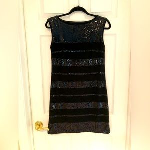 White House Black Market black sequin Holiday Dress, XS.